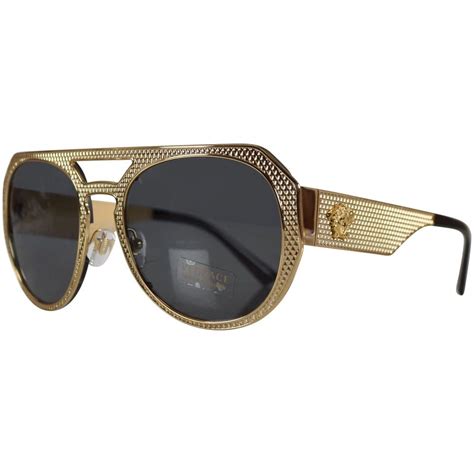 gold v-vintage pilot sunglasses versace|designer sunglasses unisex aviators.